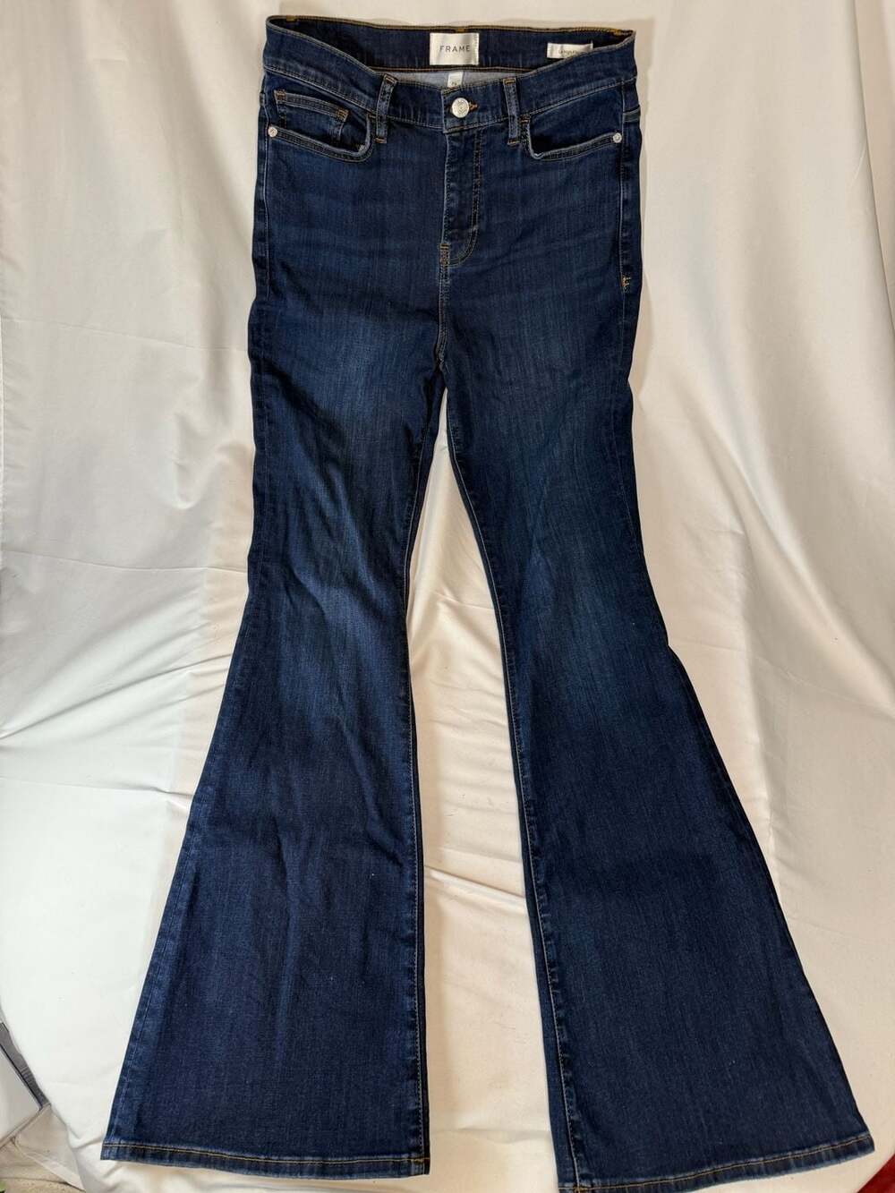 FRAME Le High Flare Dark Wash Stretch Denim Jeans Women's Size 29